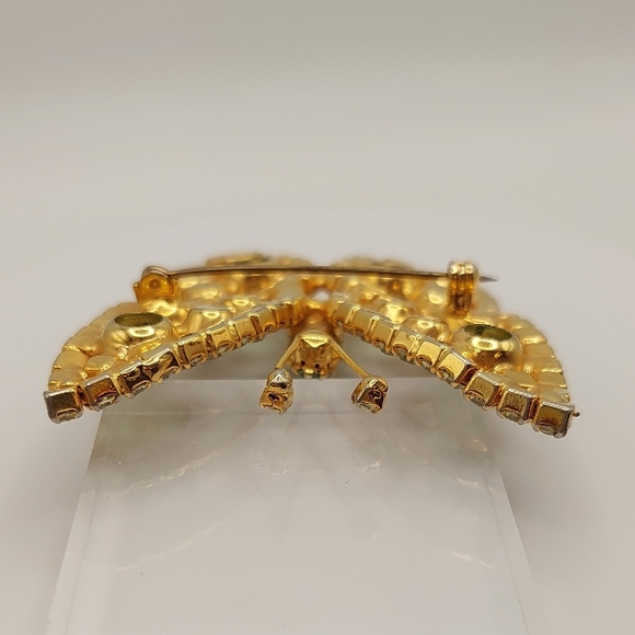 ALICE CAVINESS Green URANIUM GLASS Butterfly Vintage Glower Brooch Pin EVC - Picture 15 of 15